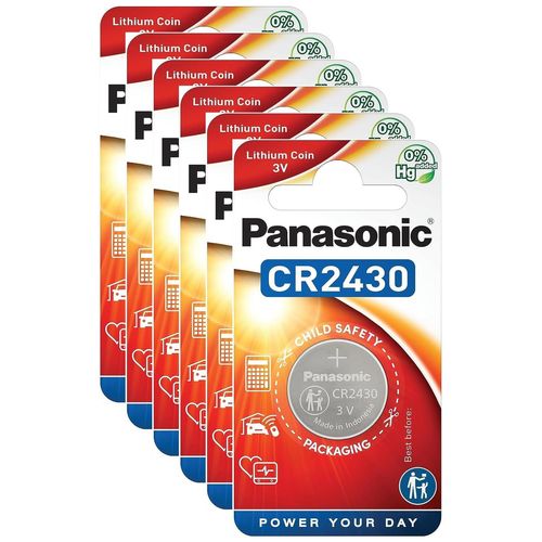 Panasonic Lot De 6 Blisters De 1 Pile Lithium Cr2430 3v