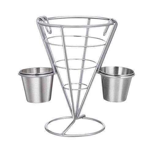 Panier Porte-Frites Avec Support  Sauce Pour Collations, Apritifs, Support  Cnes En Acier Inoxydable Pour Restaurant, Buffet, Pique-Nique, Fte, Cuisine, Salle  Manger-B