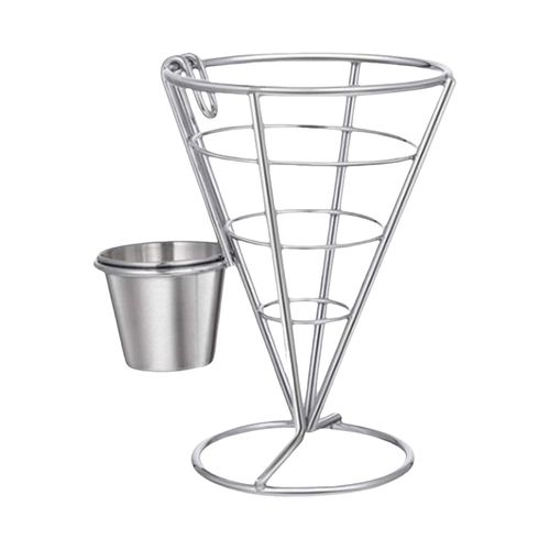 Panier Porte-Frites Avec Support  Sauce Pour Collations, Apritifs, Support  Cnes En Acier Inoxydable Pour Restaurant, Buffet, Pique-Nique, Fte, Cuisine, Salle  Manger-Un