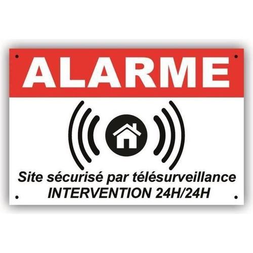 Panneau Alarme De Dissuasion 150 X 100 Mm En Pvc + 4 Trous - Site Scuris Par Tlsurveillance - Intervention 24h-24h -Arb