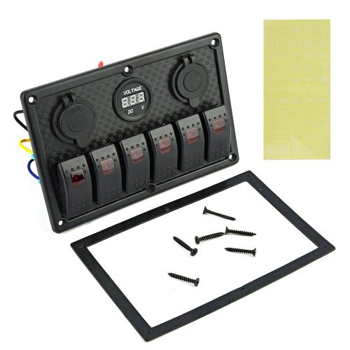 Panneau Combine D'interrupteurs A Bascule A 6 Positions Avec Prise Allume-Cigare Usb Pour Camping-Car, Voiture, Bateau