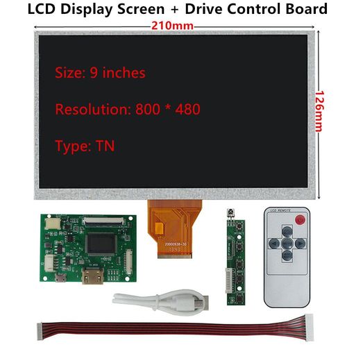 Panneau de commande de pilote d'cran tactile de Hbergements eur d'affichage  cristaux liquides,compatible HDMI pour le kit de moniteur de PC de DIY Raspberry Pi,9 - Type LCD and Driver Board