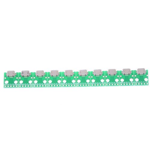 Panneau de Module de Type PCB Micro USB  5 broches, 2.54mm, 10 pices, pices femelles, Mini connecteur adaptateur Micro USB  DIP 2.54mm