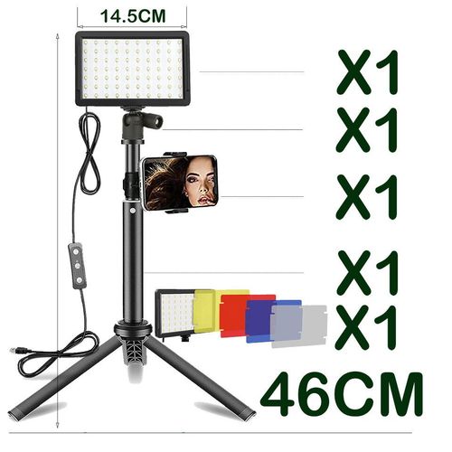 Panneau Lumineux LED pour Photographie et Vido,Kit de Lampe pour Studio Photo,Accessoire pour Prise de Vue en Direct,Vidos Youtube avec Support Trpied,RGB - Type with holder #A