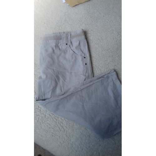 Pantacourt Beige Femme Lin Et Coton Cache Cache Taille 42