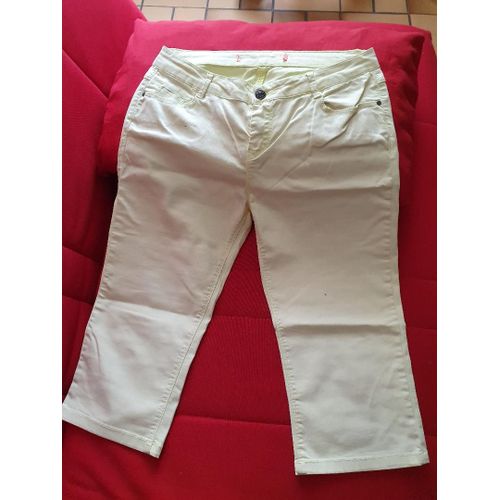 Pantacourt Jean Coupe Droite Couleur Jaune Cache-Cache Modle My Fashion Basic Taille 16 Ans Ou 36