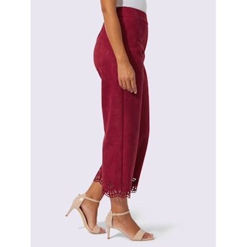 Pantalon 7/8 Imitation Velours Douce Dcoupe Au Laser - Creation L - Rouge Fonc