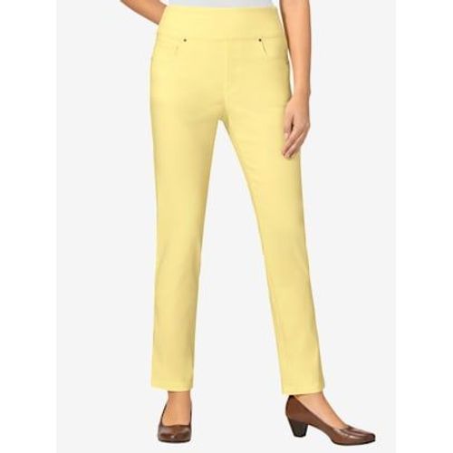 Pantalon Ceinture Haute Affinante  Glissire - Collection L - Jaune Vanille