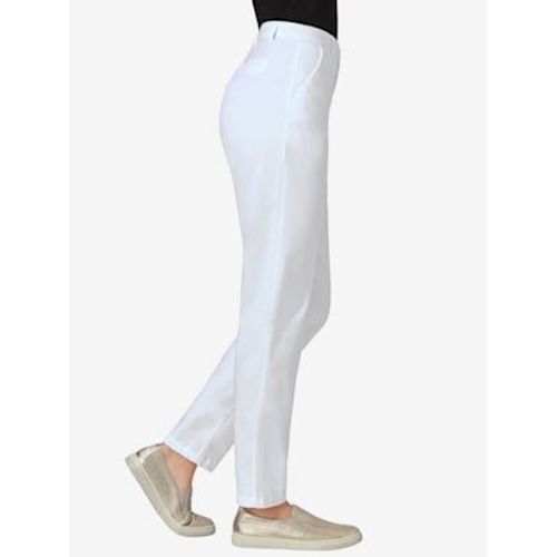 Pantalon Chino Femme En Coton Extensible - - Blanc