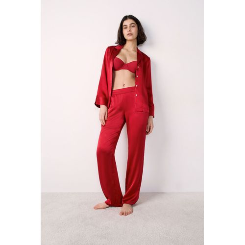 Pantalon De Pyjama En Soie - Pearly - M - Rouge Fonc - Femme - Etam