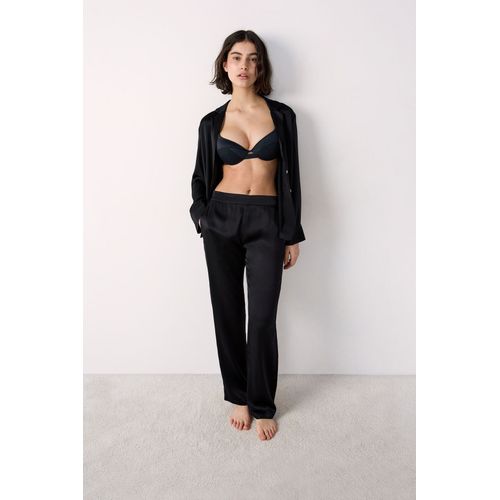 Pantalon De Pyjama En Soie - Pearly - S - Noir - Femme - Etam