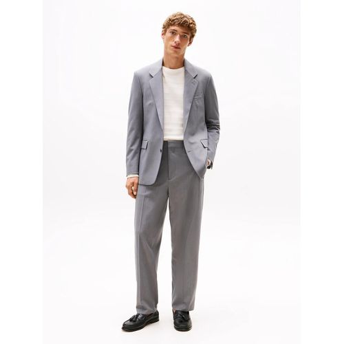 Pantalon En Serg De Laine Mlange  Pinces Tech Fluid Twill Fabric/Grey - 60