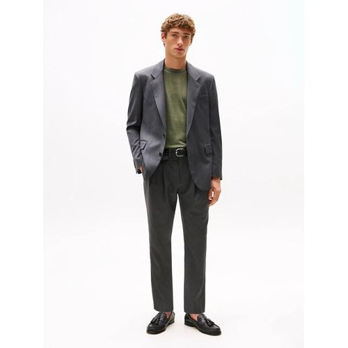 Pantalon En Serg De Laine Mlange  Pinces Stretch Twill Wool Fabric/Grey - 54
