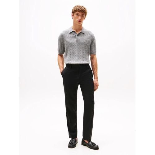 Pantalon En Serg De Pure Laine  Pinces Pure Wool Twill Fabric/Black - 58