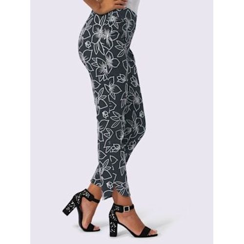 Pantalon Imprim 65% Coton - Creation L - Noir-Couleur Ivoire Imprim