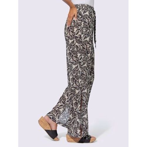 Pantalon Imprim Qualit Tisse - Linea Tesini - Noir-Sable Imprim