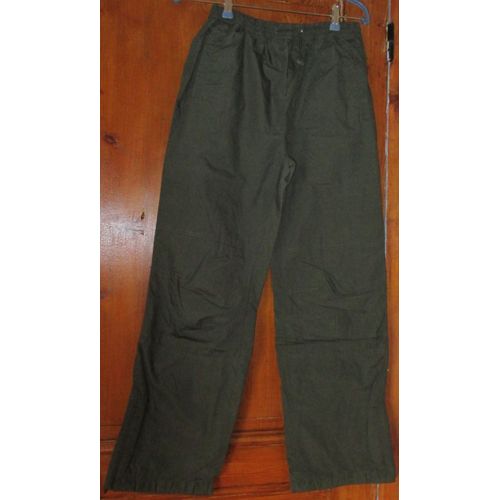 Pantalon Taille lastique Entirement Doubl - Gris Anthacite/Vert Bronze Fonc - Taille 34 - 65%Polyester/35%Coton - Doublure 100%Coton
