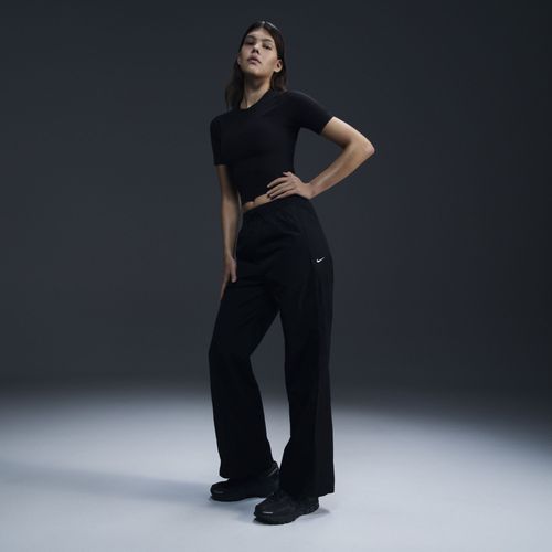 Pantalon Taille Haute En Tissu Tiss  Ourlet Ouvert Nike Windrunner Pour Femme - Noir - Xs (Fr 34-36)