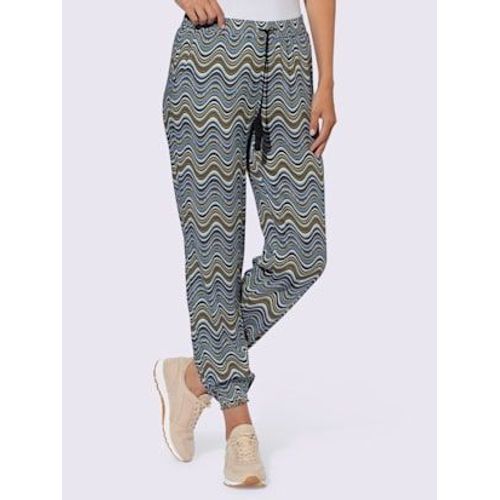 Pantalon Tiss Imprim Mode - Linea Tesini - Kaki-Noir Imprim