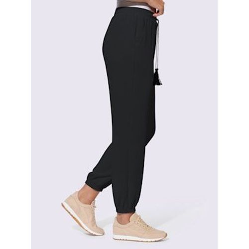 Pantalon Tiss Qualit Froisse, Repassage Superflu - Linea Tesini - Noir