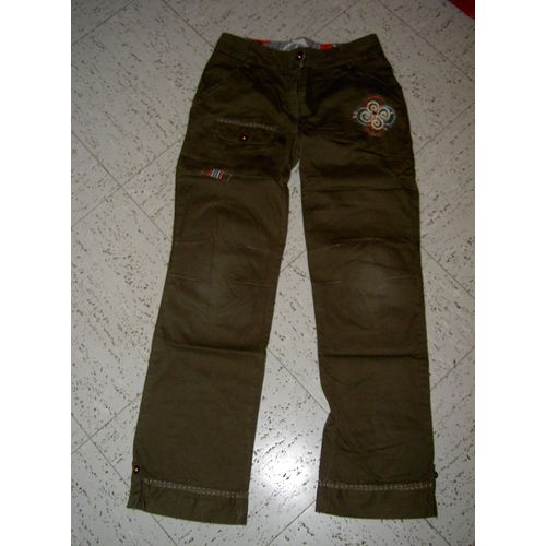 Pantalon Vert Kaki Uni Avec Motif Rosace Orchestra Taille 10 Ans