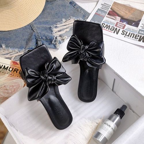 Pantoufles  Bout Carr Pour Femmes, Chaussures Plates Pour La Plage,  La Mode, Grandes,Nouvelle Collection t 2021 - 35