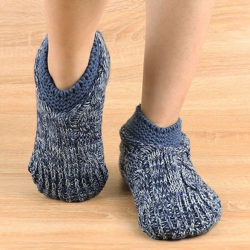 Pantoufles Antidrapantes Pour Femmes, Chaussons D'hiver, Chaussettes De Maison, Antidrapantes, Douces Et Chaudes, Pantoufles D'intrieur  Semelle Souple, Pantoufles En Crochet - 40 1/2