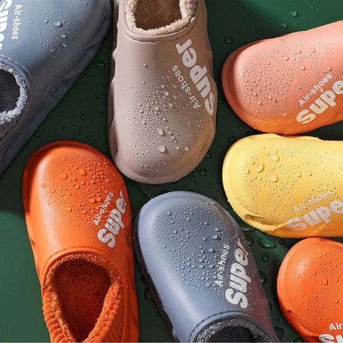 Pantoufles Chaudes Impermables Pour Hommes Et Femmes, Chaussures Pour Couples, Antidrapantes, En Peluche, D'intrieur Et D'extrieur,  Talons pais, Automne, Nouvelle Collection Hiver 2021