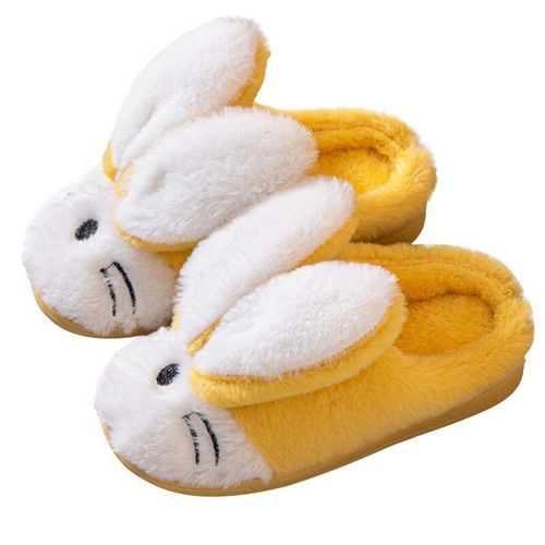 Pantoufles D'automne Et D'hiver En Velours Pour Femmes Et Hommes, Chaussures D'intrieur Dcontractes Pour Dames, Douces Et Mignonnes, Pour Couple, Oreilles De Lapin En Peluche