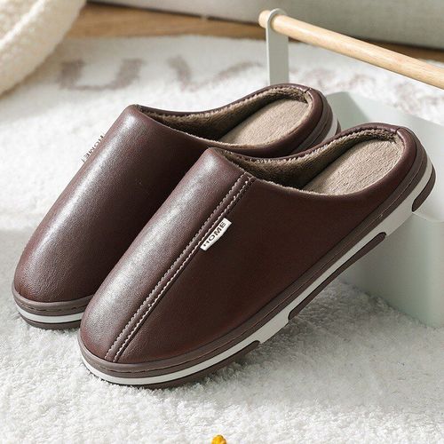 Pantoufles D'automne Et D'hiver Pour Hommes Et Femmes, Chaussures De Maison, Couleur Unie, Diapositives D'intrieur Chaudes, Pantoufles En Coton  Rayures, Pour Couple, 2021