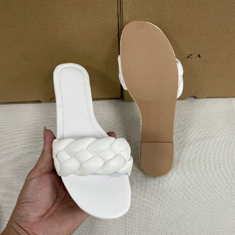 Pantoufles D't  Fond Plat Pour Femmes, Chaussures De Plage, Pantoufles De Styliste - 40