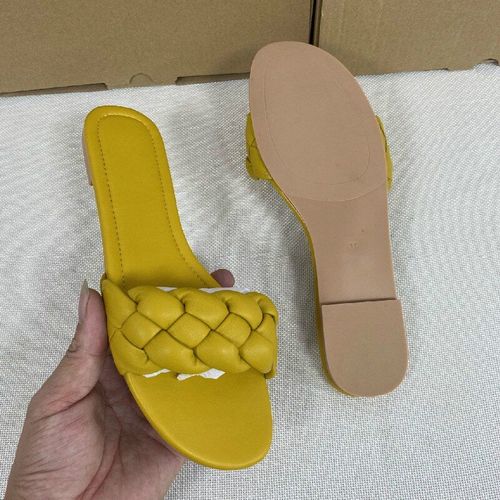 Pantoufles D't  Fond Plat Pour Femmes, Chaussures De Plage, Pantoufles De Styliste - 37