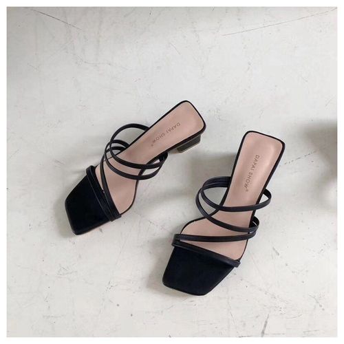 Pantoufles D't  Talons Bas Pour Femmes, Sandales De Marque  Talons Carrs Et Bout Ouvert, Tongs Grande Taille 41, Nouvelle Collection 2021 - 35 1/2