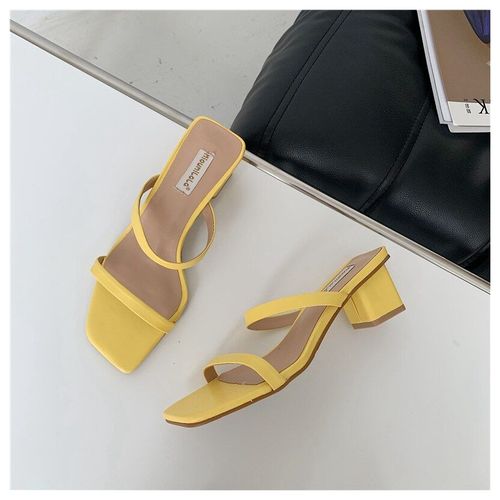 Pantoufles D't  Talons Bas Pour Femmes, Sandales De Marque  Talons Carrs Et Bout Ouvert, Tongs Grande Taille 41, Nouvelle Collection 2021 - 35 1/2