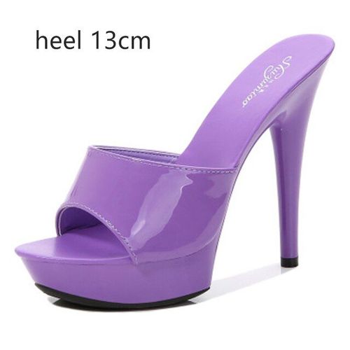 Pantoufles D't  Talons Hauts Pour Femmes, Chaussures D'extrieur, Couleur Unie, Plate-Forme Haute, Talons Fins, Chaussures De Fte,2021 - 38