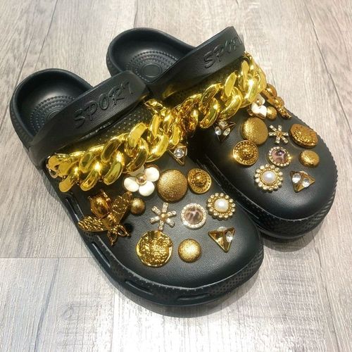Pantoufles D't Avec Breloques Pour Femmes, Chaussures De Jardin  Semelles Compenses, Sandales Antidrapantes, Sabots Fminins, Tongs Pour Femmes - 38