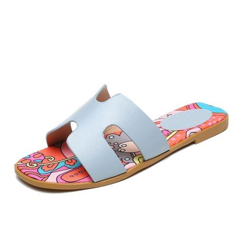 Pantoufles D't De Luxe Pour Femmes, Chaussures De Plage, Design De Marque, Style Bohme, Haute Qualit, Graffiti - 40