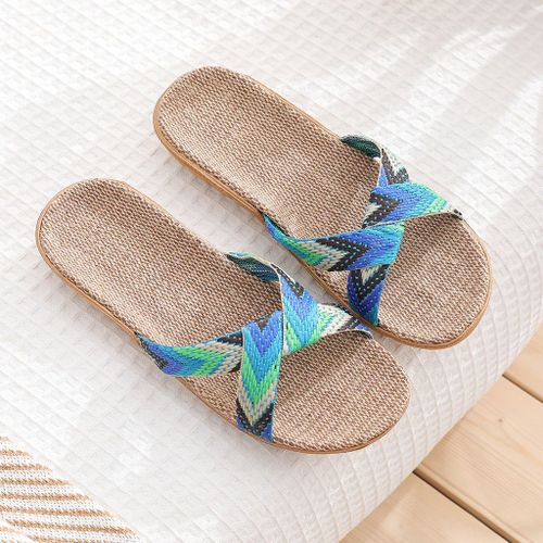 Pantoufles D't En Lin Pour Femmes Et Hommes, Diapositives Dcontractes En Lin, Multi-Style Antidrapant Eva Pantoufles De Maison, Chaussures D'intrieur Pour Femmes - 37