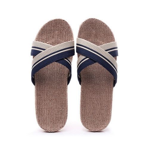 Pantoufles D't En Lin Pour Femmes Et Hommes, Diapositives Dcontractes En Lin, Multi-Style Antidrapant Eva Tongs De Maison, Chaussures D'intrieur, Sandales Pour Femmes