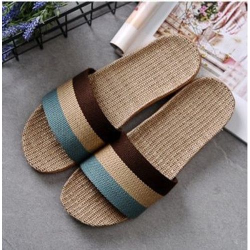 Pantoufles D't En Lin Pour Femmes Et Hommes, Diapositives Dcontractes En Lin, Multi-Style Antidrapant Eva Tongs De Maison, Chaussures D'intrieur, Sandales Pour Femmes