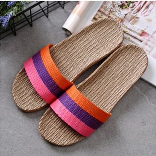 Pantoufles D't En Lin Pour Femmes Et Hommes, Diapositives Dcontractes En Lin, Multi-Style Antidrapant Eva Tongs De Maison, Chaussures D'intrieur, Sandales Pour Femmes