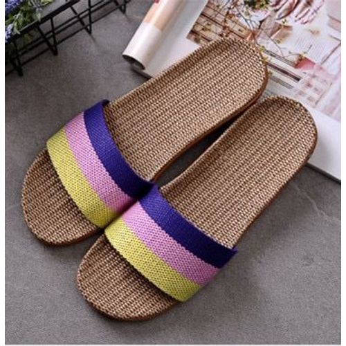 Pantoufles D't En Lin Pour Femmes Et Hommes, Diapositives Dcontractes En Lin, Multi-Style Antidrapant Eva Tongs De Maison, Chaussures D'intrieur, Sandales Pour Femmes