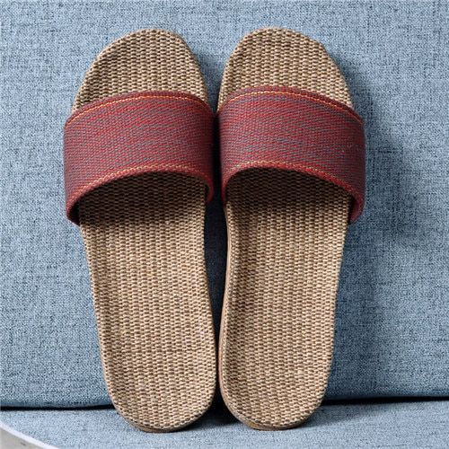 Pantoufles D't En Lin Pour Femmes Et Hommes, Diapositives Dcontractes En Lin, Multi-Style Antidrapant Eva Tongs De Maison, Chaussures D'intrieur, Sandales Pour Femmes