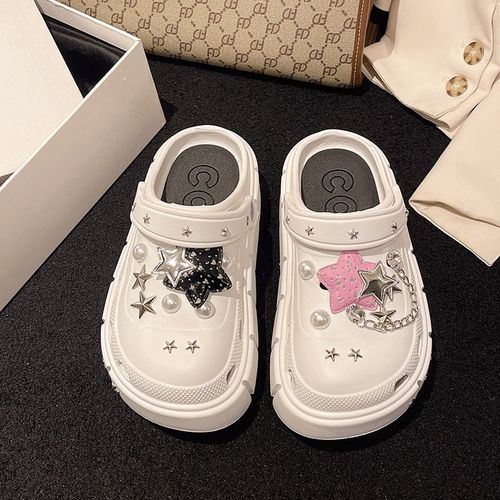 Pantoufles D't Pour Femmes,Sandales  Plateforme Oligpunk,Sabots,Breloques En Biscuits,Diapositives De Plage,Tongs,Chaussures Dcontractes Pour Femmes