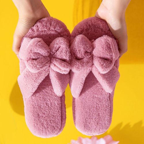 Pantoufles D'hiver  Bout Ouvert Pour Femmes, Chaussures De Maison En Coton, Confortables Et Antidrapantes