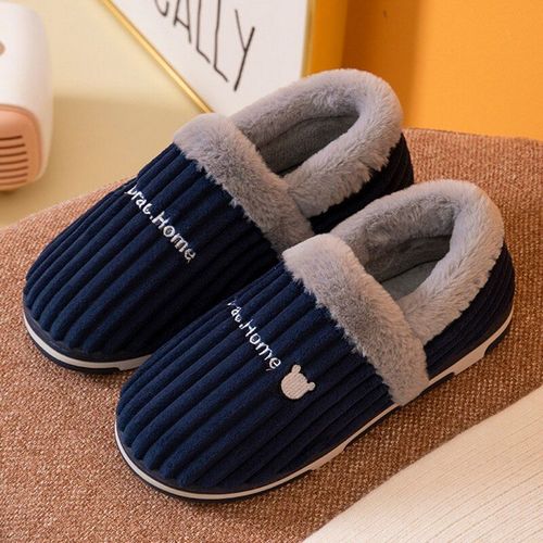 Pantoufles D'hiver Chaudes Pour Femmes Et Hommes, Chaussures D'intrieur Pour Amoureux De La Chambre  Coucher, Chaussures  Plateforme En Peluche