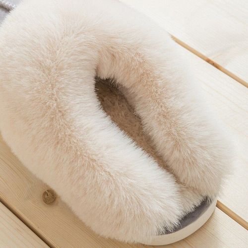 Pantoufles D'hiver En Fausse Fourrure Et Daim Pour Femmes, Chaussures Chaudes Et Moelleuses De Luxe Pour Chambre  Coucher, Pour Couples, Maison Simple Et Moelleuse