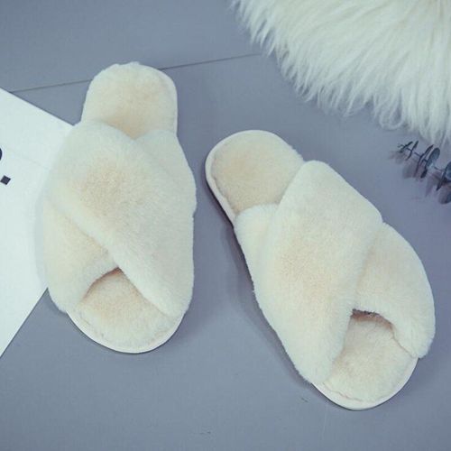 Pantoufles D'hiver En Fausse Fourrure Pour Femme, Pantoufles Chaudes  La Mode, Chaussures Plates Femme, Confortables, Pantoufles De Maison