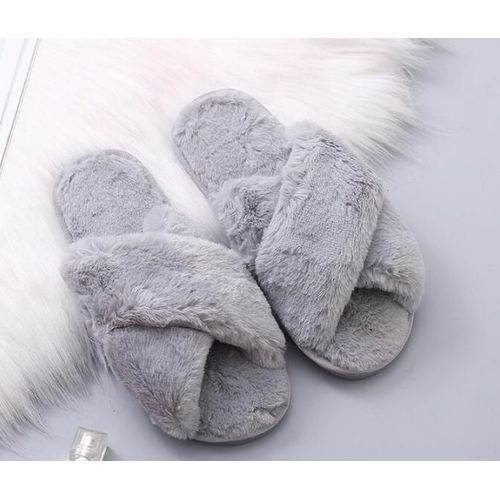 Pantoufles D'hiver En Fausse Fourrure Pour Femmes, Chaussures Chaudes  La Mode, Livraison Directe, Sans Lacet - 43