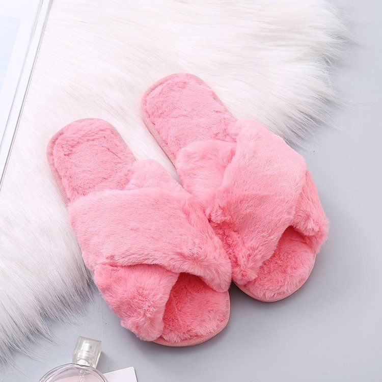 Pantoufles D'hiver En Fausse Fourrure Pour Femmes, Chaussures Chaudes  La Mode, Livraison Directe, Sans Lacet - 36 1/2